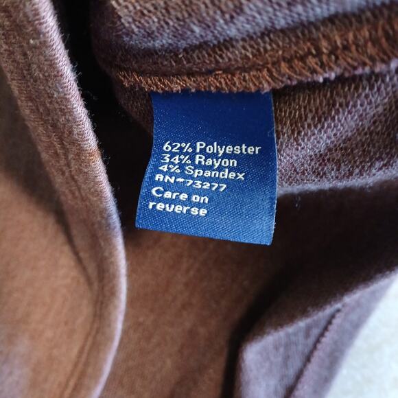 APT. 9 Womens Lattice Sleeve Tunic Top Sharkbite Hem Size XL-NWT Muted Brown - Picture 8 of 10